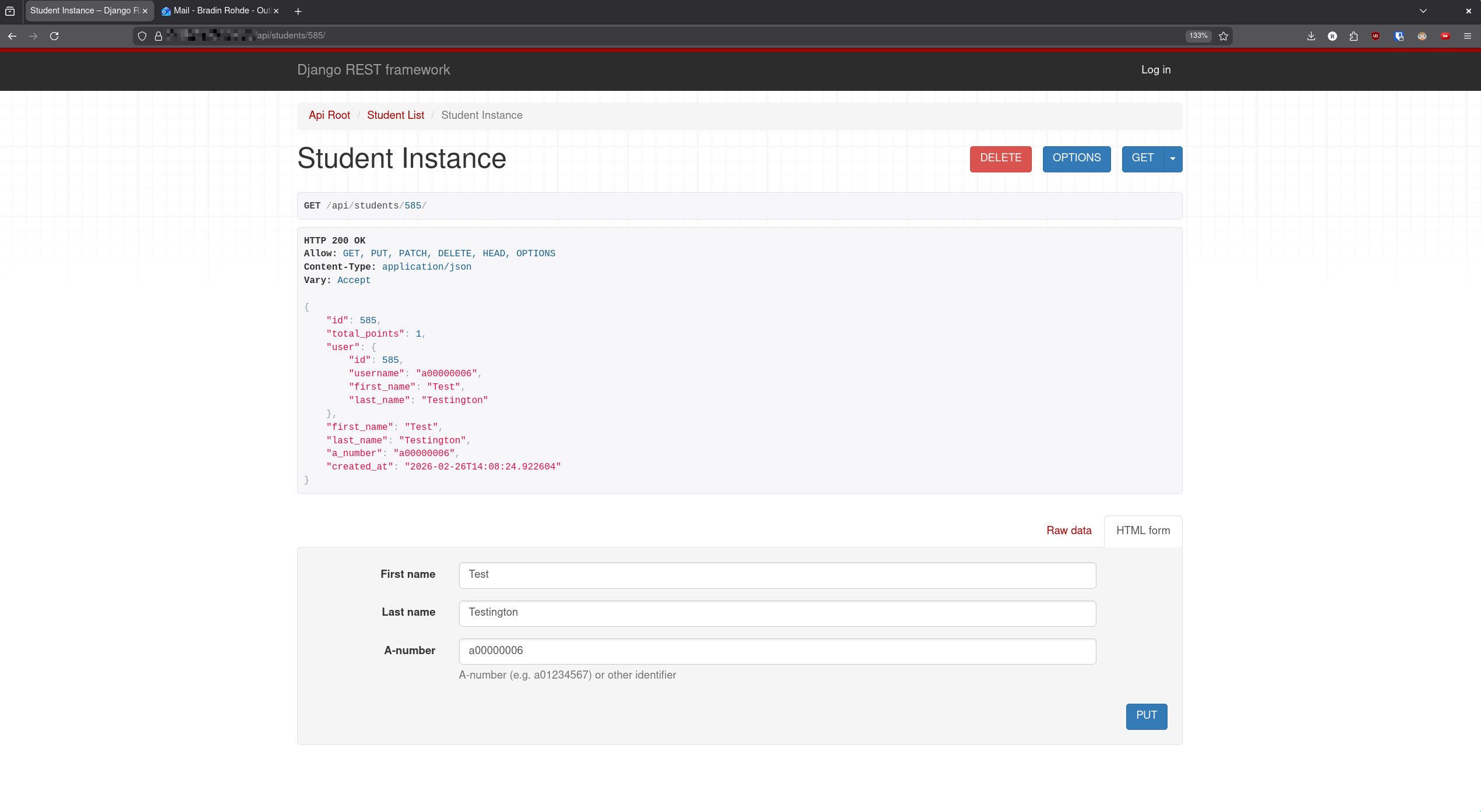 API Student Test